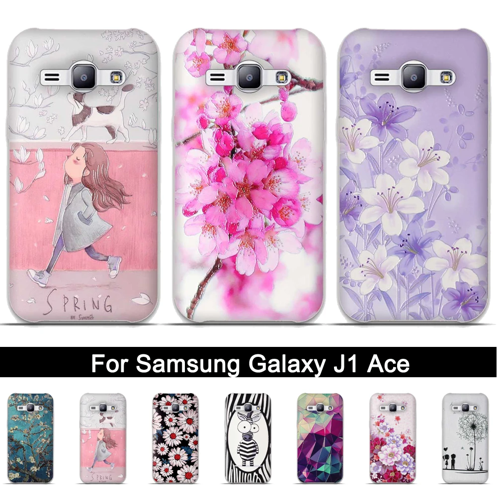 Мягкие силиконовые чехлы для Samsung Galaxy J1 Ace J110 чехол телефона ace 3D Relief Priting TPU задняя
