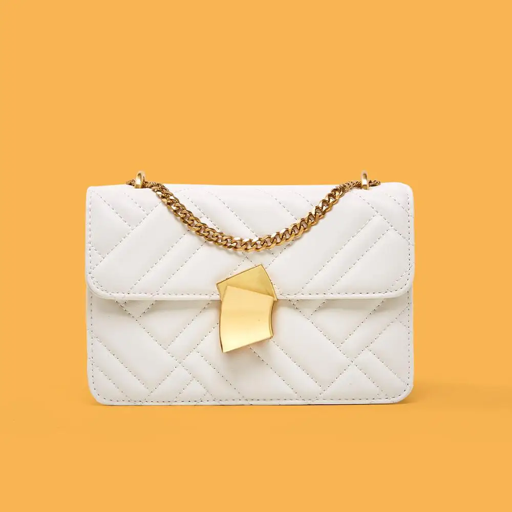 

Small Genuine Leather Messenger Bags For Women 2019,Black/White Fashion Shoulder Bag Chain Purse ins