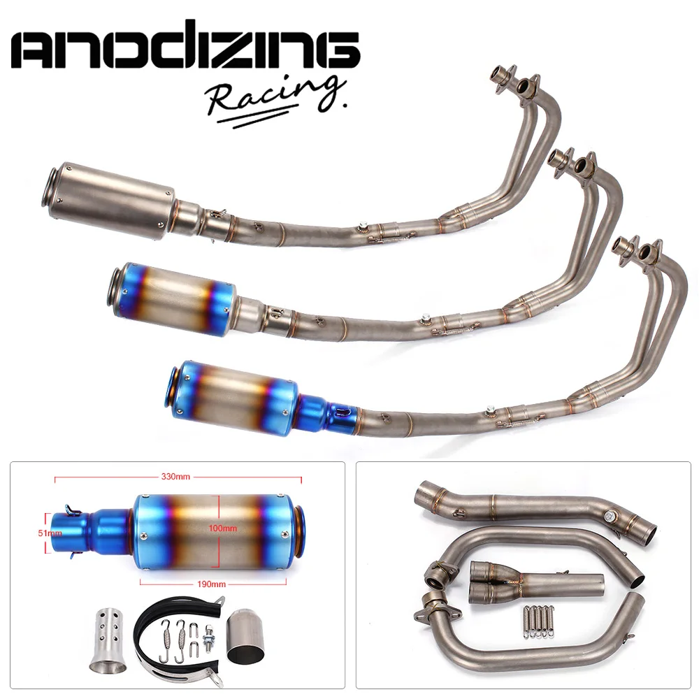 

Motorcycle carbon fiber Exhaust System Muffler End Pipe Connector Mid Link Pipe FOR YAMAHA YZF-R3 R3 MT-03 2014-2017