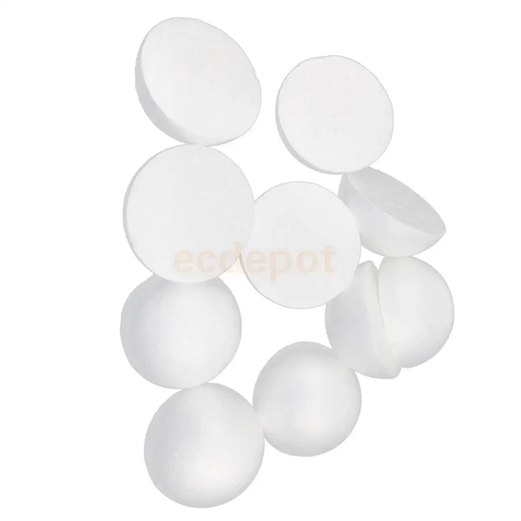 MagiDeal White Half Round Styrofoam Balls Craft Balls Ornament for Crafting Modeling DIY Painting Christmas Party Decoration