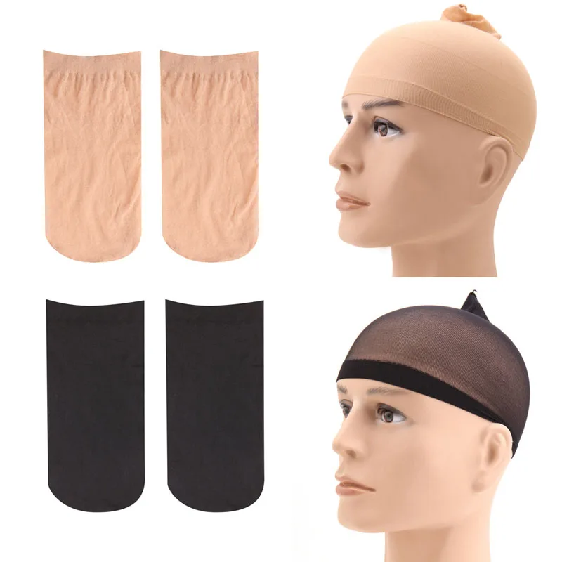 

2Pcs Unisex Stocking Wig Liner Cap Snood Nylon Stretch Hairnets Protable