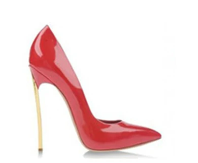 Брендовая женская обувь на высоком каблуке женские туфли-лодочки на шпильках женские туфли на тонком каблуке цвет телесный свадебные туфли на высоком каблуке с острым носком размеры 33–43 - Цвет: patent red