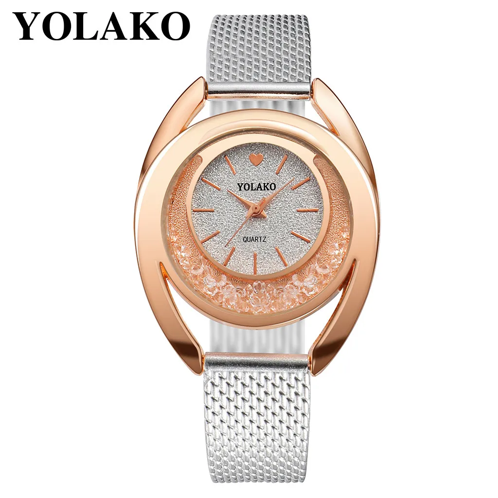 YOLAKO для женщин часы браслет кварцевые часы дамы наручные Relogio Feminino Diamond Reloj Mujer Горячие montre femme 533