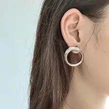 925 пробы серебряные скандинавские Спиральные серьги глянцевые элегантные минималистичные модные серьги-гвоздики для женщин 925 ювелирные изделия