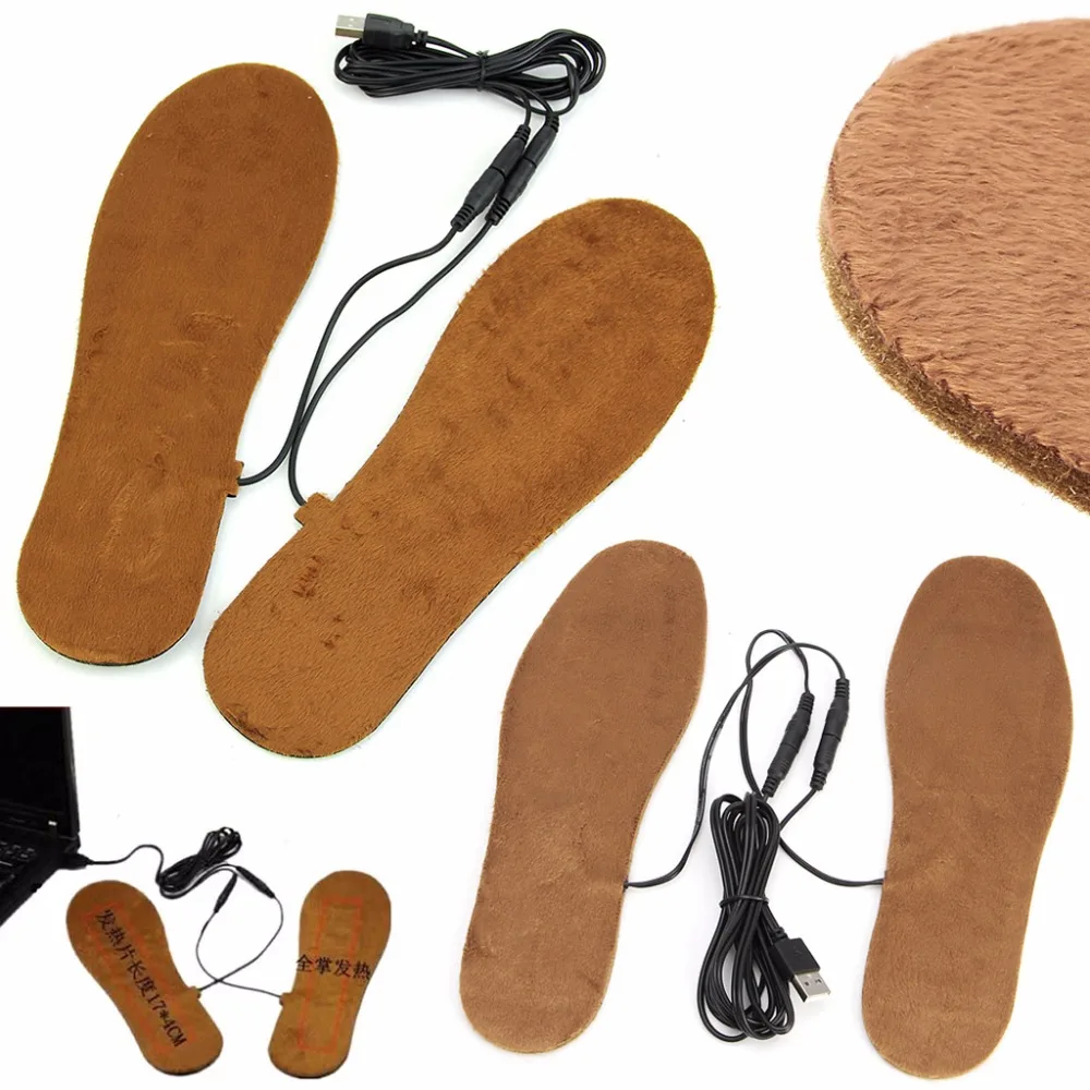 

New Hot USB Electric Powered Heated Insoles For Shoes Boots Keep Feet Warm For Women Men