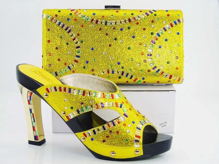 

2017 Latest Design African Shoes And Bags Italian Matching Shoe And Bag Set Nigerian High Heels  1701v0522d28