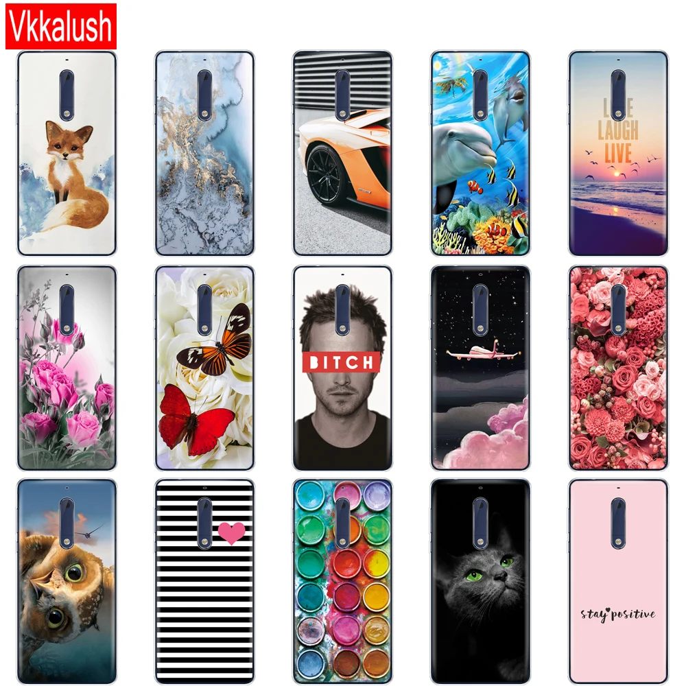 Силиконовый чехол для Nokia 1 2 3 5 plus 2018 мягкая симпатичная задняя крышка из ТПУ