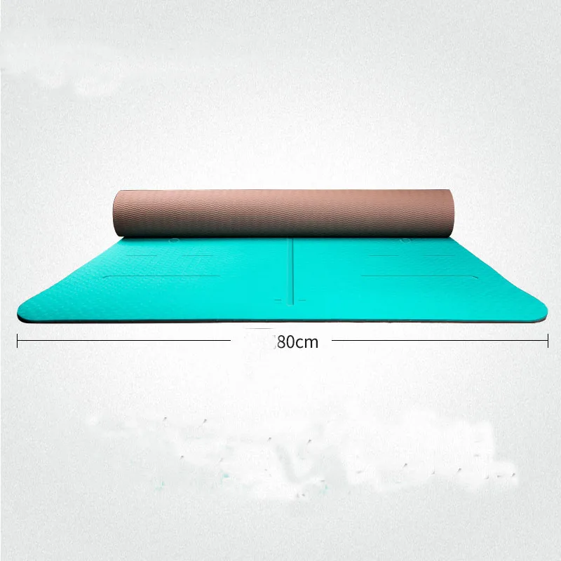 6 мм TPE нескользящий Эластичный Коврик для йоги для начинающих экологический коврик для фитнеса пилатеса ламинированный многоцветный коврик для спортзала 183*80 см
