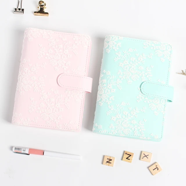 creative cute lace design leather spiral notebook stationery person