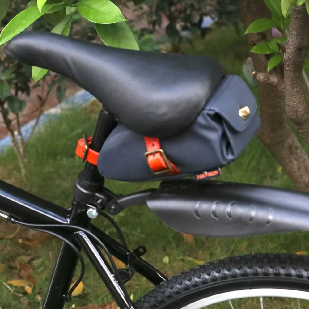 Top Tourbon Vintage Outdoor Bicycle Seat Tail Pouch Saddle Bag Canvas Phone Pouch Bike Case Water Repellent Cycling Accessories 0