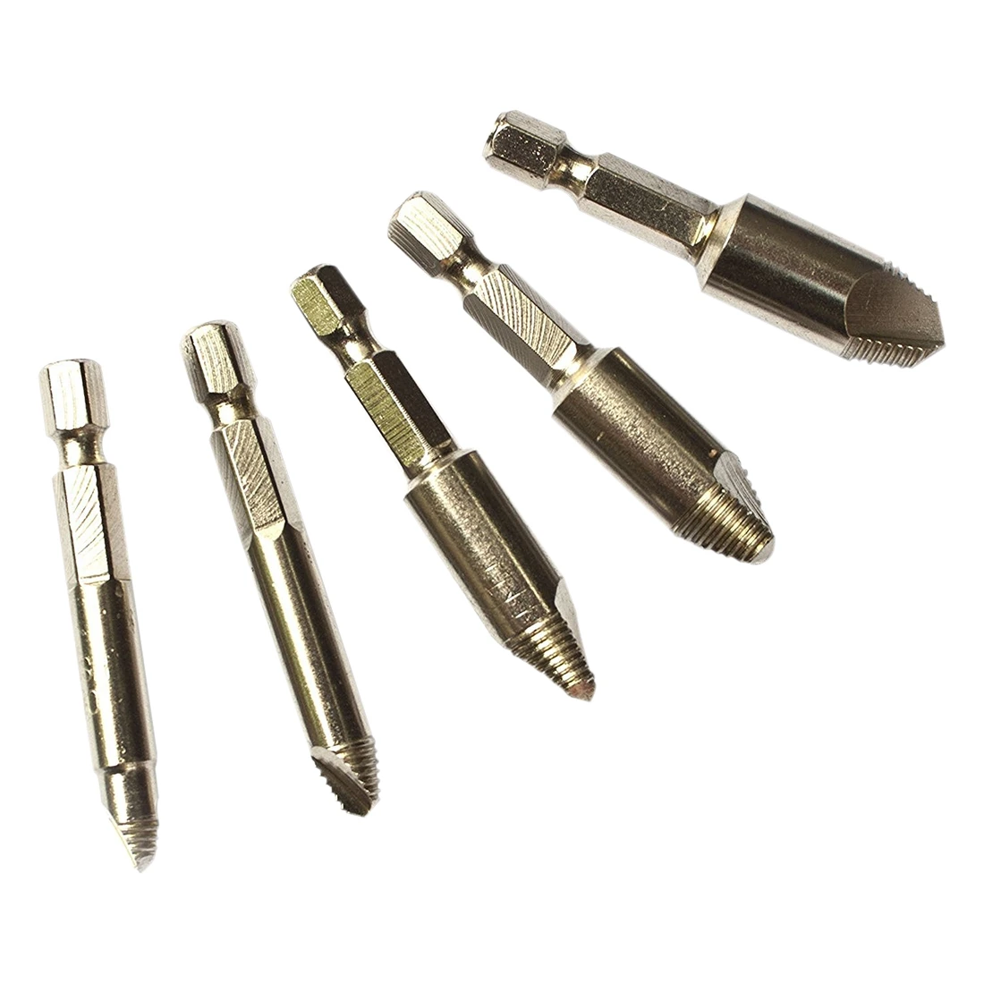 

2x 5 Piece Damaged Screw and Drill Bit Remover Set in storage case