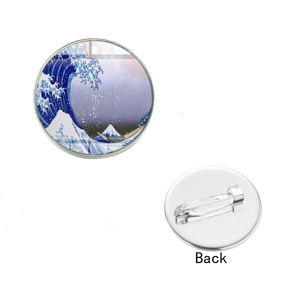 سونغدا اليابانية كاناغاوا تصفح اللوحة دبابيس 8 نمط الزجاج كابوشون بروش شارة بدبوس الرجال ملابس حريمي حقيبة دبابيس الديكور