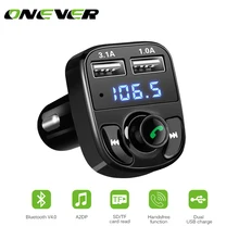 Fm-передатчик Bluetooth гарнитура для авто MP3-плееры LED Dual USB 4.1a автомобиля Зарядное устройство Напряжение Дисплей Micro SD TF Музыка играет