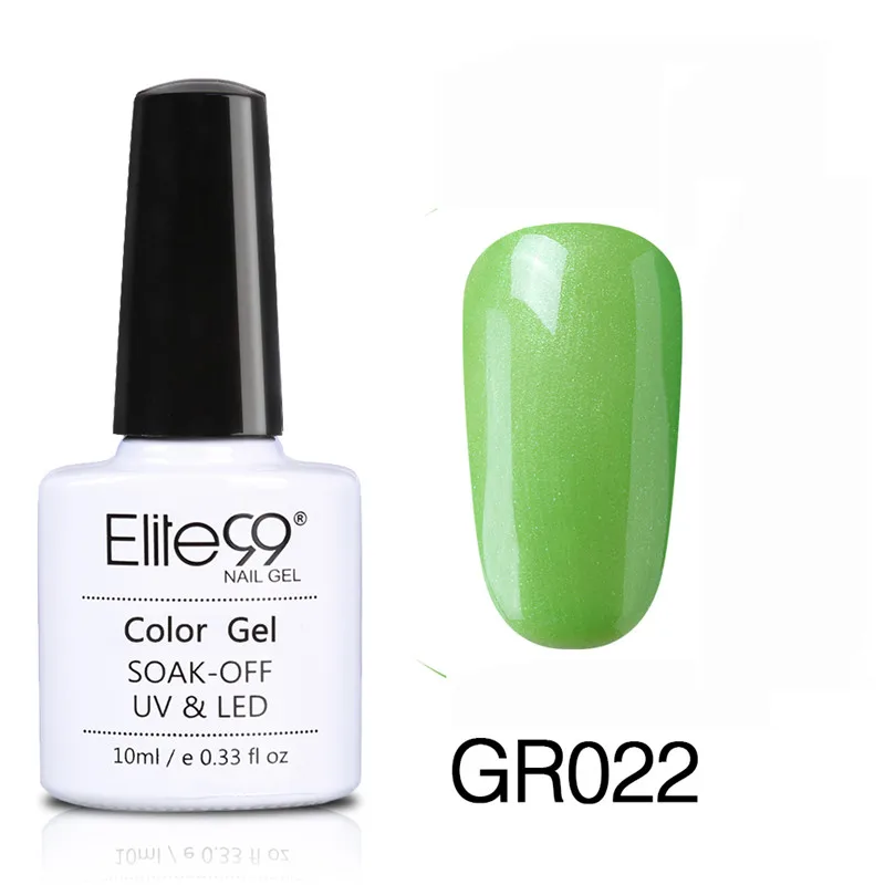 Elite99 10 мл зеленый цвет УФ светодиодный Гель-лак для ногтей Гель-лак DIY Дизайн ногтей Гибридный лак удаляющийся замачиванием Гель-лак GelLak - Color: GR022