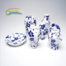 Мини Кукольный дом Интимные аксессуары Керамика ваза 7 шт. мини сцены модель