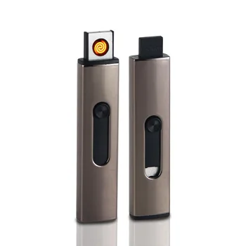 

Mini Portable Metal USB Cigarette Lighter Dual Side No Gas Tungsten Plasma Lighter Windproof Rechargeable USB Electronic Lighter