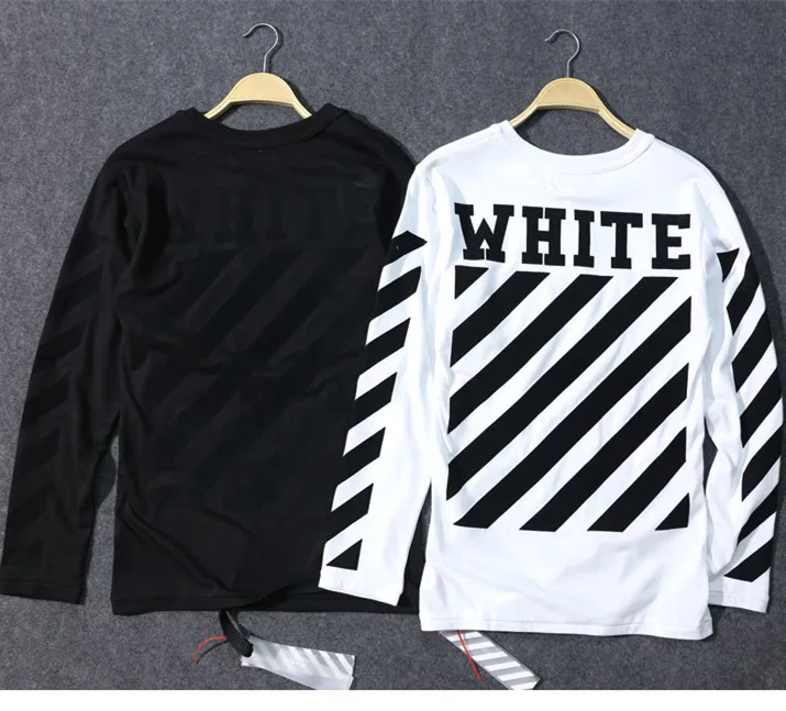 2016 autunm brand new off white VIRGIL ABLOH pyrex Graffiti striped long sleeve t shirt men