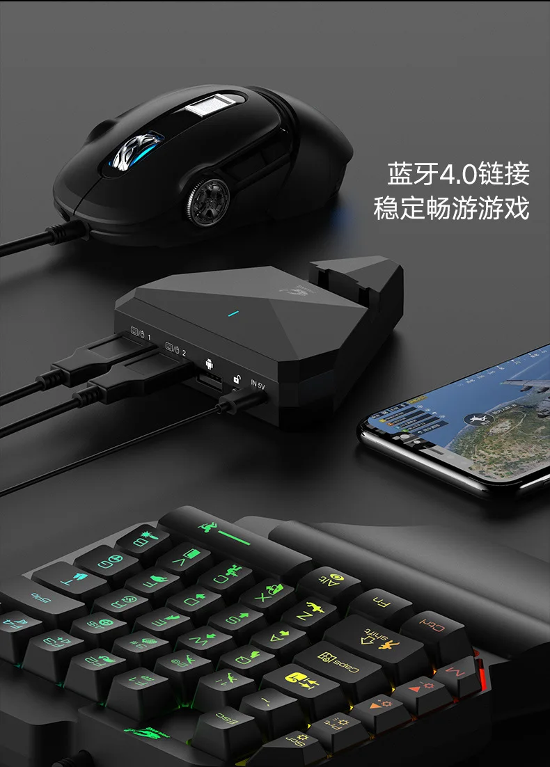  Wired Gaming Keypad with LED Backlight 39 Keys One-handed Membrane Keyboard Gamer Floating LED Back
