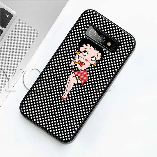 Betty Boop черный силиконовый чехол для samsung Galaxy S10 S10e S8 S9 плюс S7 A40 A50 A70 Note 8 9 мягкий чехол - Цвет: 004