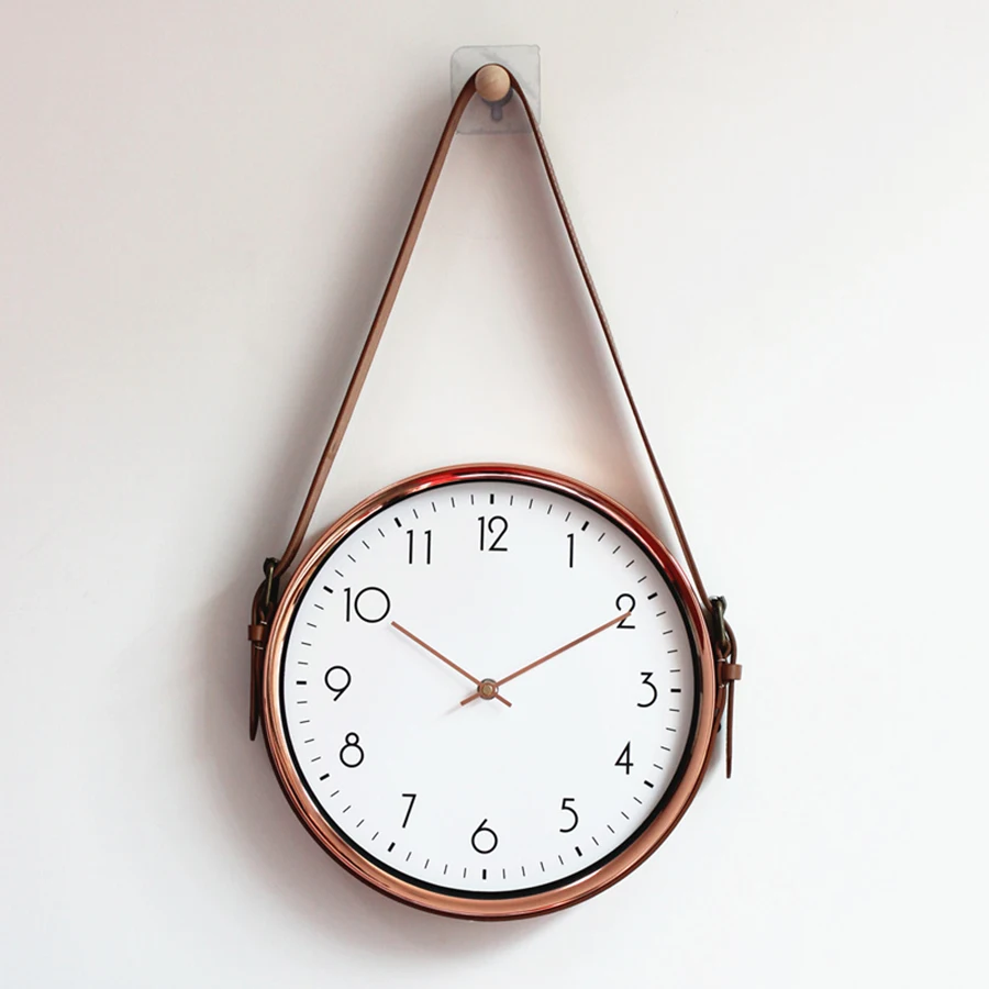 

European Creative Belt Wall Clock Silent Living Room Modern Minimalist Nordic Metal Wall Mounted Quartz Clock Decoration Clocks