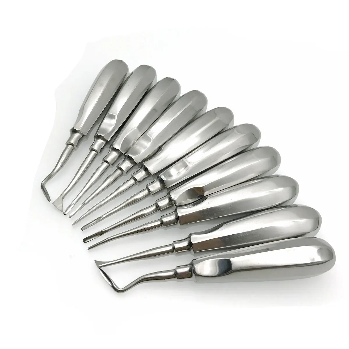 10Pcs Stainless Steel Dental Elevator Oral Tooth Loosening Root