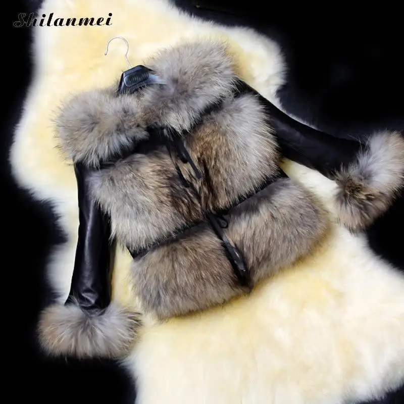 Blue Brown Femmes Veste Wine Manteau Chaud dark 2017 black Outwear Cuir Manteaux Vêtements En coyote Color Nouvelle Parkas D'hiver Fausse Fourrure Longue Red BwqwHfE