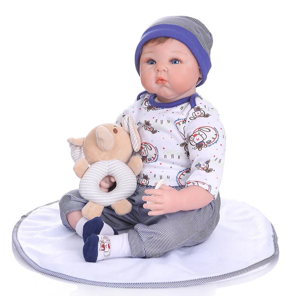 55 см Новорожденный bebe realitic reborn baby doll реалистичные, из мягкого силикона настоящие касания Утяжеленные волосы с корнями