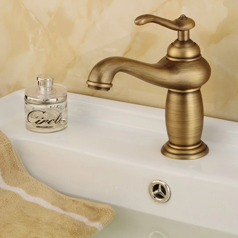 Antique bronze finish Faucet European Style All Copper Basin Faucet Cold And Hot Dual Use Mixing Water Tap Retro Faucet Antique bronze finish Faucet European Style All Copper Basin Faucet Cold And Hot Dual Use Mixing Water Tap Retro Faucet