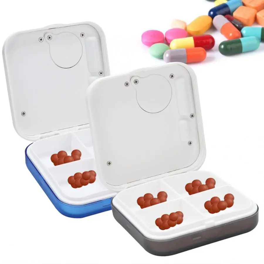 4 сетки ежедневной медицины ящик для хранения лекарств Органайзер Чехол Контейнер с таймером коробка для хранения лекарств