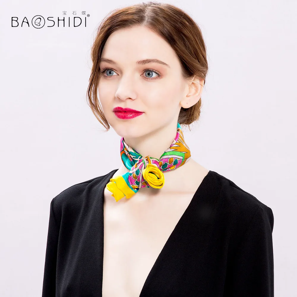 Women's Silk Scarf: Mini Square Fashion Neck Scarves, Luxury Brand Handkerchief – Perfect Spring/Summer Accessory for Ladies image 6