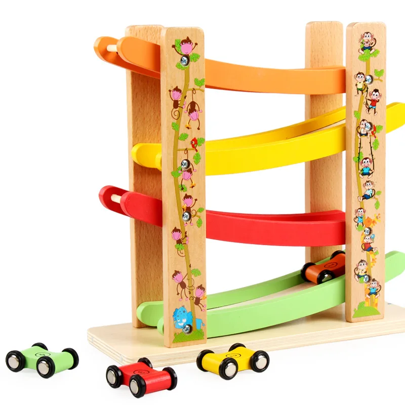 

Wooden Rail Car Children Interactive Toy