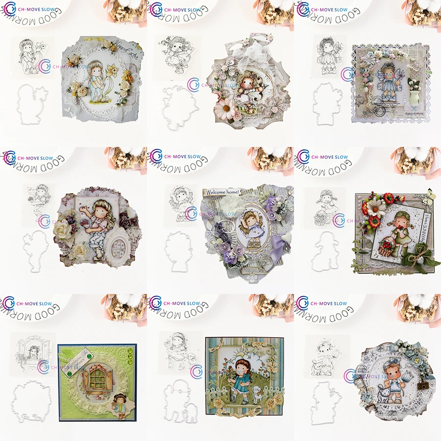 

CH Beautiful Girl Stencil Metal Cutting Dies and Stamp For Scrapbooking DIY Cards Album Decoration Embossing Accessories