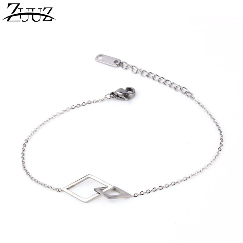 ZUUZ, браслеты из нержавеющей стали для девочек, браслеты для женщин, цепочка, подарки, клевер, серебро, бесконечность, аксессуары, ювелирные изделия для женщин - Окраска металла: 17