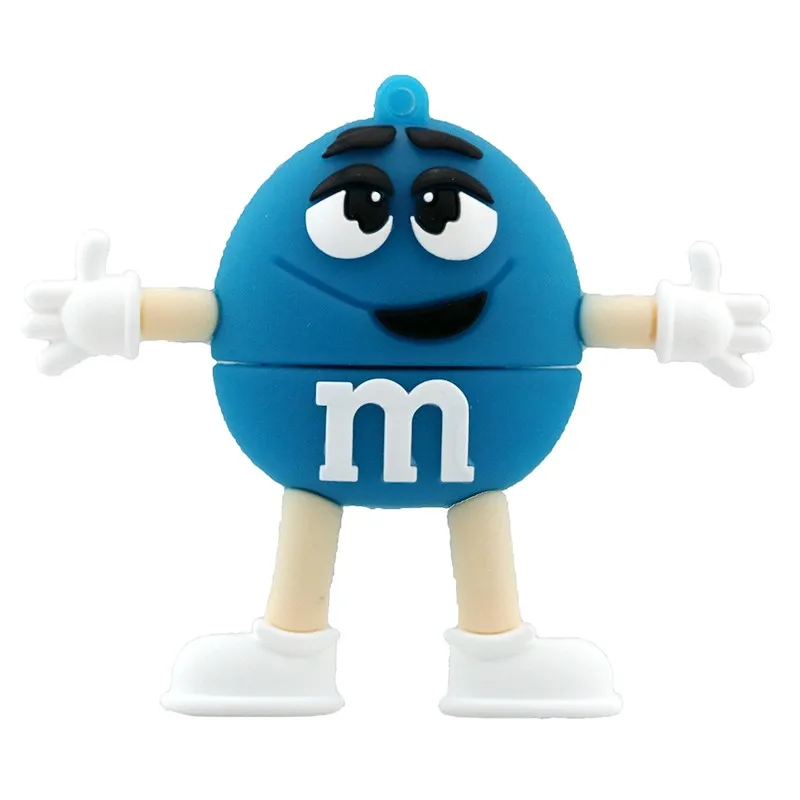 Прекрасный USB 2,0 мультфильм шоколад M&M радужные бобы конфеты USB флэш-накопитель 4 ГБ 8 г 16 ГБ 32 ГБ 64 Гб Флешка флэш-карта памяти подарки - Цвет: Blue