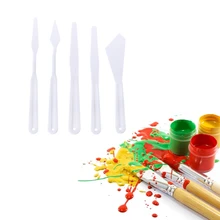 5 шт. пластиковые палитры ножи Набор художника масляными красками картина смешивания JUL-19A