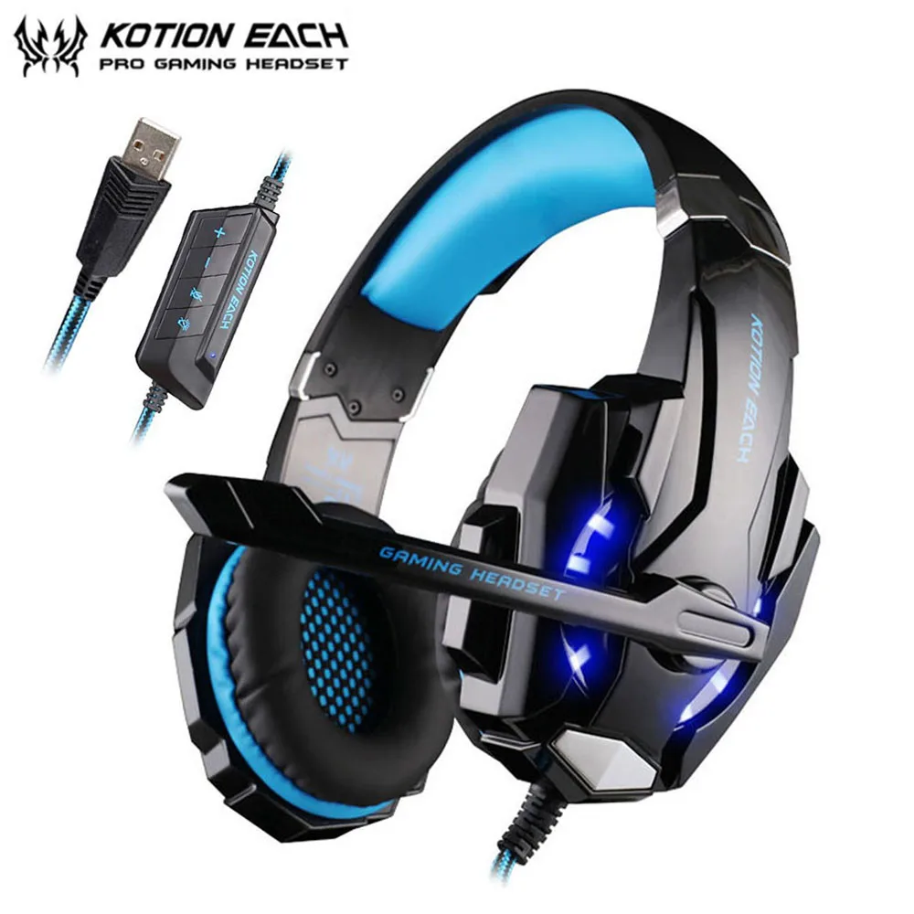 KOTION EACH G9000 USB Led Gaming Headphones with Microphone 7.1 Surround Sound Auriculares Game Headset LED Light for PC Gamer (1)
