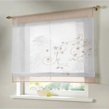 

Solid color embroidery tulle Short kitchen curtains for the living room Window Drapes bedroom corina kitchen decoration