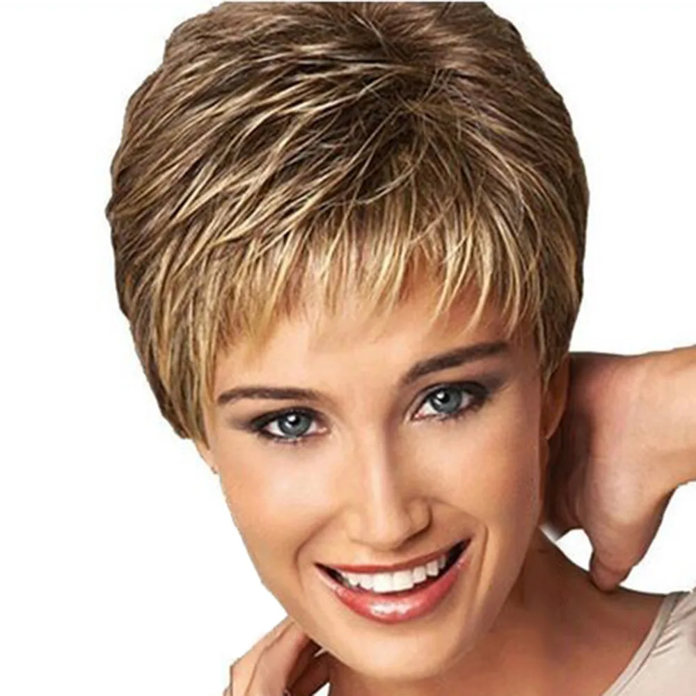 

Hair Care Wig Stands Heat Resistant Fiber Wig Short Haircut Curly Color Gradient Wigs Fashion Cosplay Party Drop shipping Aug20