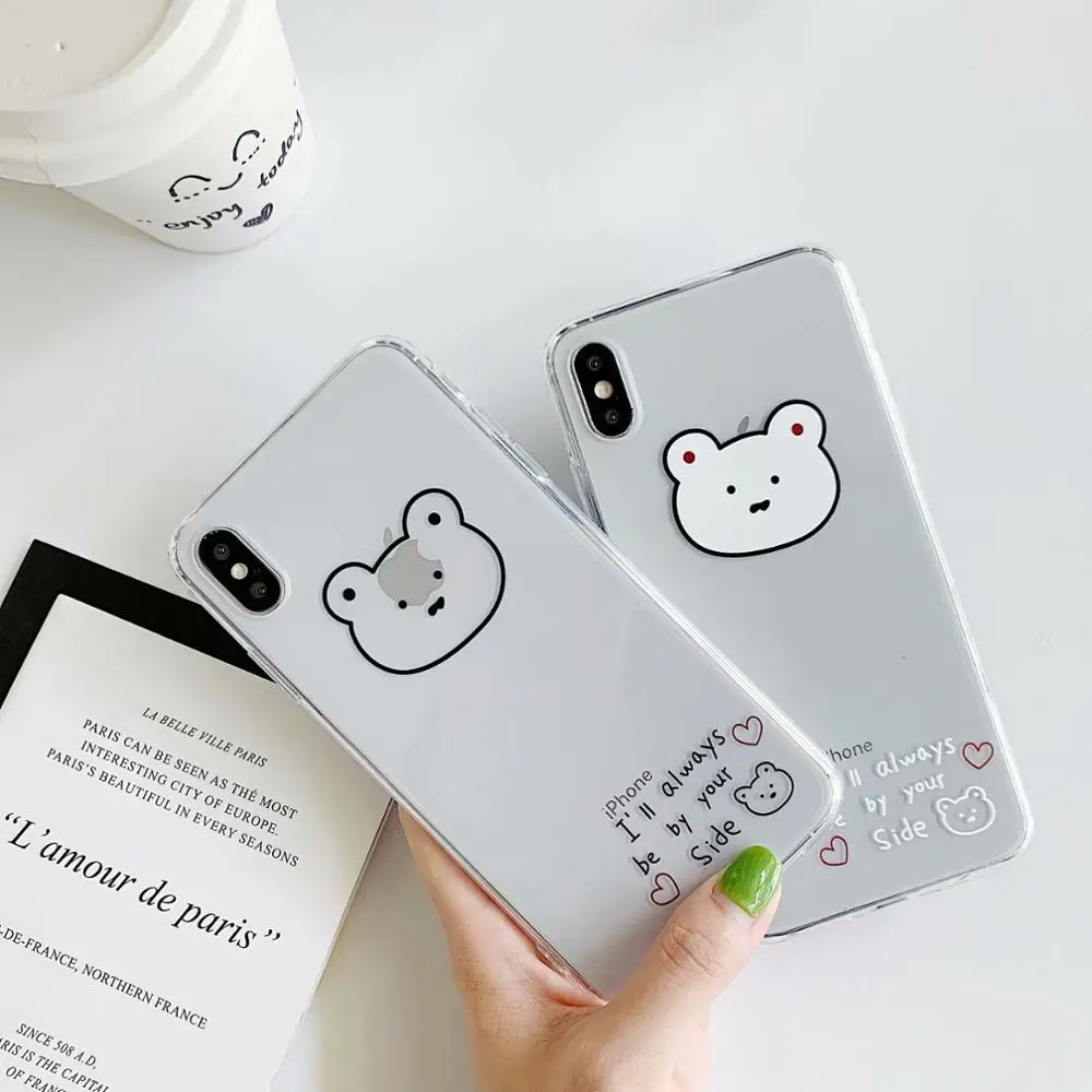 

ORYKSZ Cartoon Bear Silicon Phone Case For iphone XS Max Case For iphone XR X XS 6S 6 7 8 Plus Ultra Slim Soft TPU Cases Cover