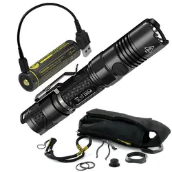 NITECORE P12GT + 18650 Micro-usb порт для зарядки батарея + USB кабель 1000Lms тактический фонарик наружная охота в походе Бесплатная доставка