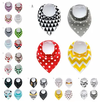 

Cotton Baby Bibs Newborn Triangle Feeding Nursing Bandana Burp Cloths 4Pcs