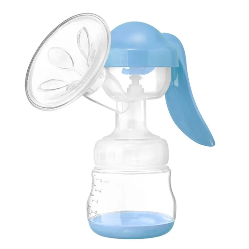 Ручной молокоотсос бутылочки поставки сосание большой молоко материнское доение для кормления, на присоске массаж груди ребенка - Цвет: Синий