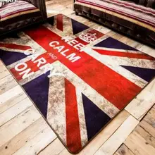 Британский стиль, британский флаг, короткий плюшевый ковер для гостиной, спальни, журнальный столик, коврики, нескользящий ковер для дома