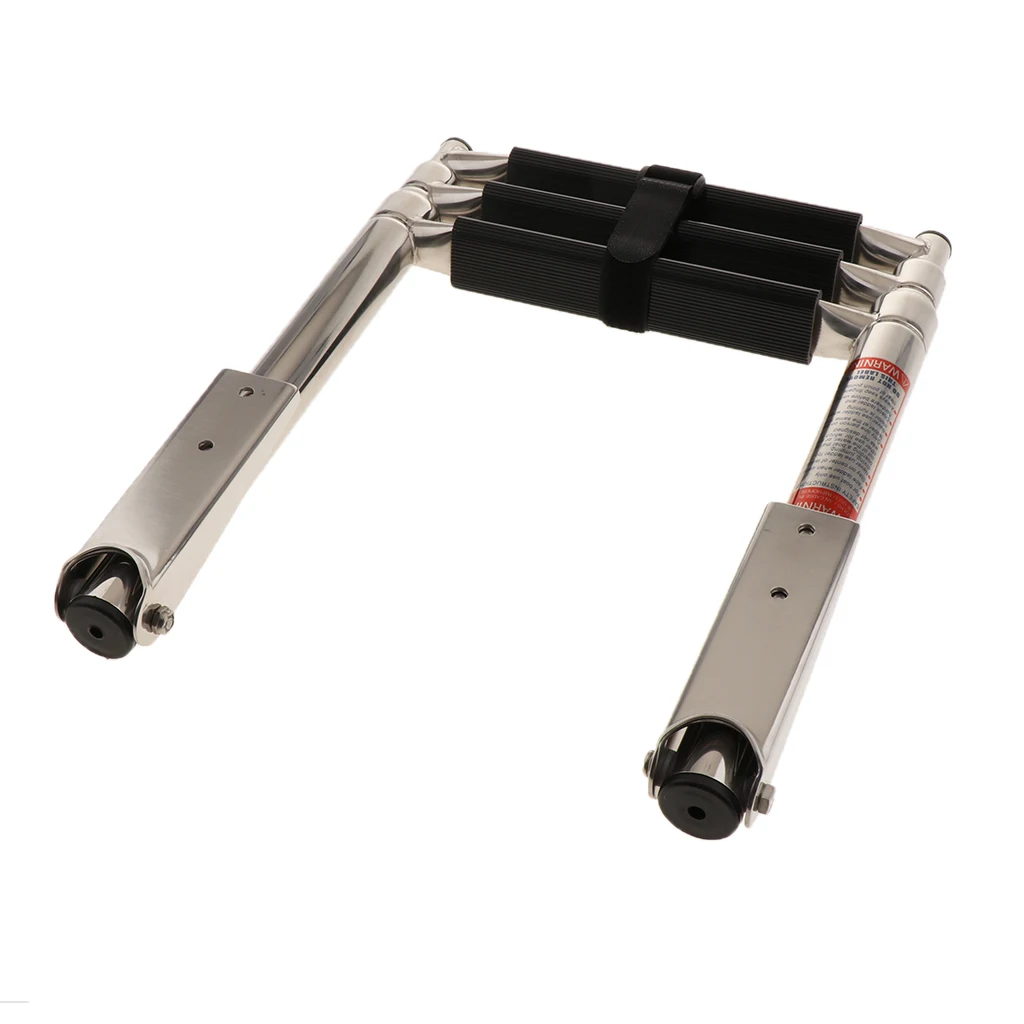 3-Step Stainless Steel Under Platform Slide Mount Boat Boarding Telescoping Ladder Compact and efficient - Telescopic Design
