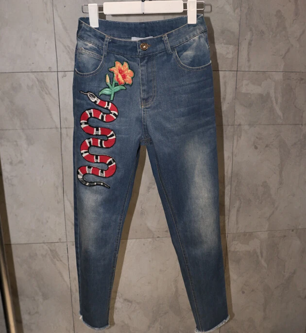 Online Buy Wholesale ladies embroidered jeans from China