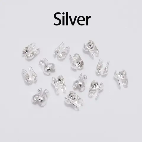 1.5 2.4 3.2mm Ball Chain Clasps Calottes End Crimps Beads Ball Necklace Chain Connectors Findings For DIY Jewelry Making