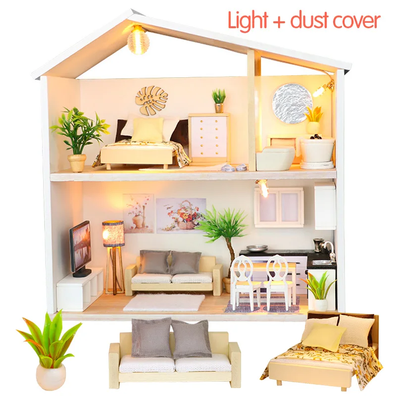 Doll House Miniatures Wooden Handcraft Furniture Miniaturas Dollhouse Kits DIY Dollhouse Puzzle Toys For Children Birthday Gift Doll House Miniatures Wooden Handcraft Furniture Miniaturas Dollhouse Kits DIY Dollhouse Puzzle Toys For Children Birthday Gift