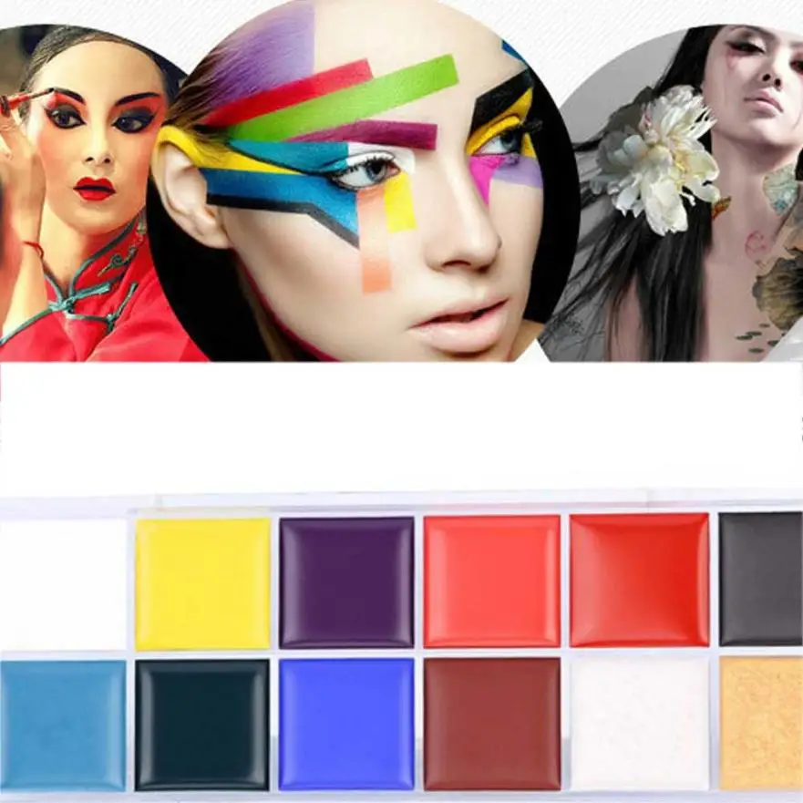 

12 Color Body Painted Oil Color Drama Clown Halloween Makeup Paint Face Color 2U109