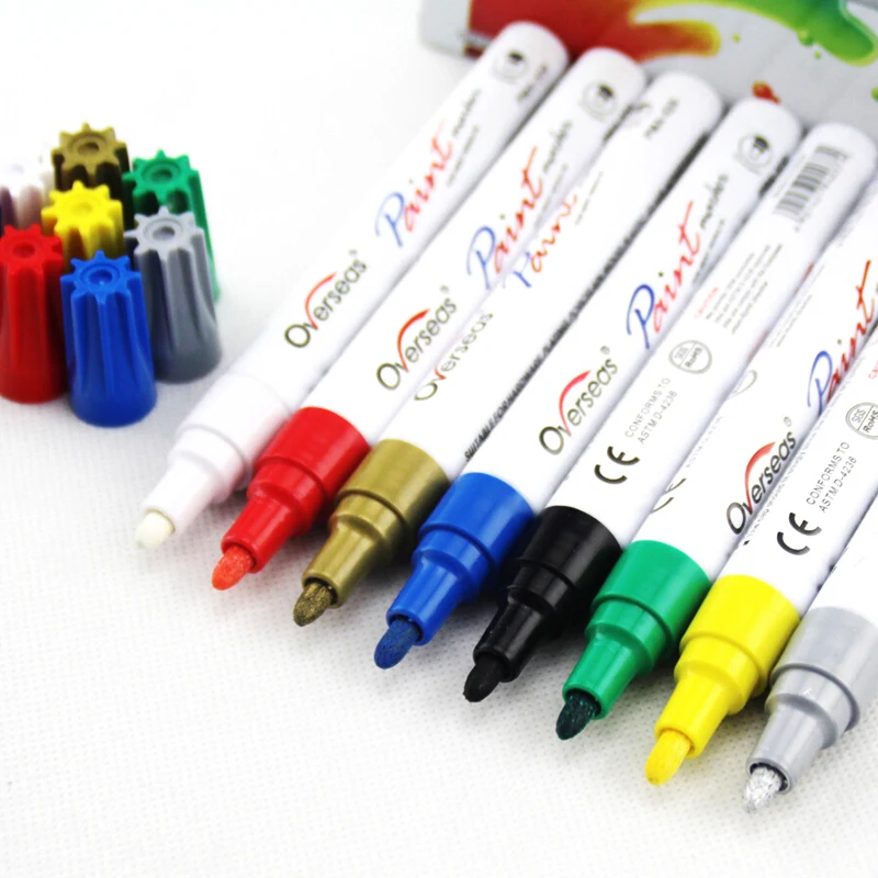 

Metal Permanent Paint markers Graffiti Oily Marker Pen Colorful Waterproof for Car Tire Tire CD Car Styling
