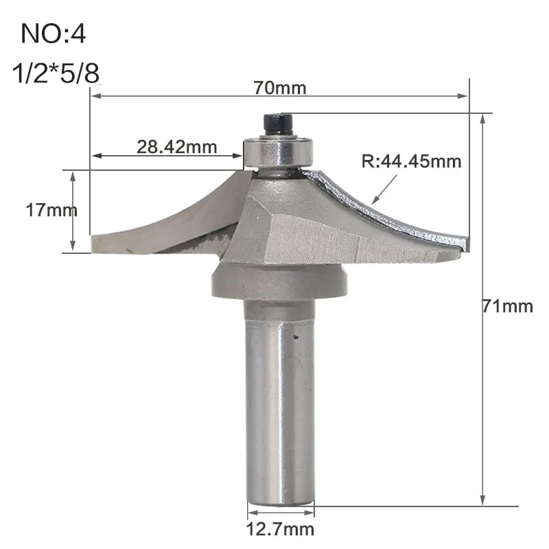 1/2 хвостовик фрезы для дерева, карбид вольфрама, фрезы, Арден, стол, кромки фрезы, Деревообрабатывающие инструменты - Длина режущей кромки: NO4